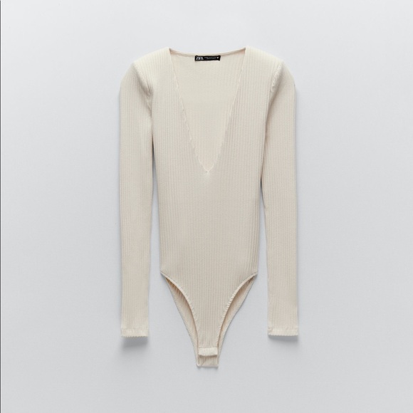 ZARA V-Neck Knit Bodysuit - Picture 2 of 7